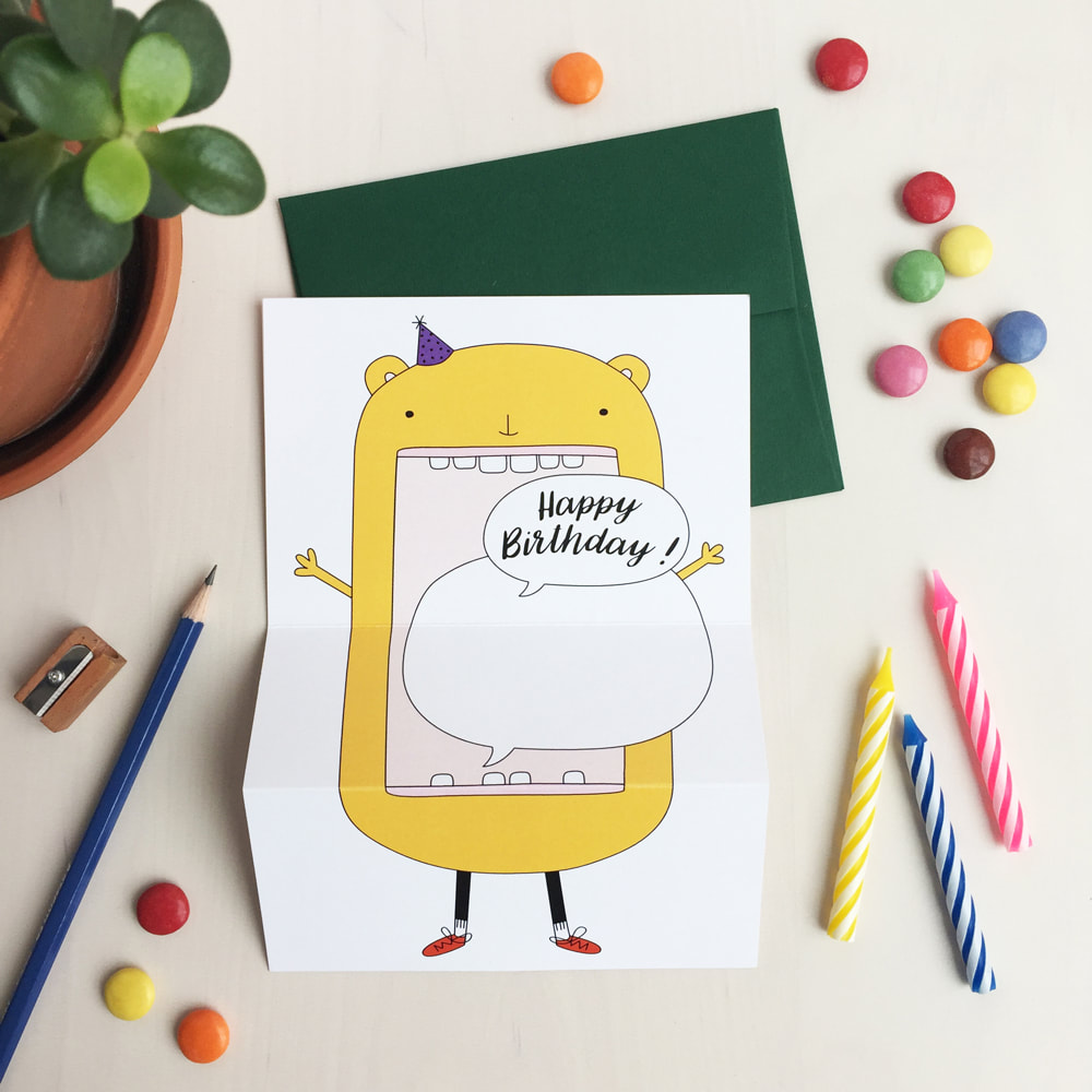 Funny Birthday greeting card, Bear. Made in Montreal, Canada | petit happy